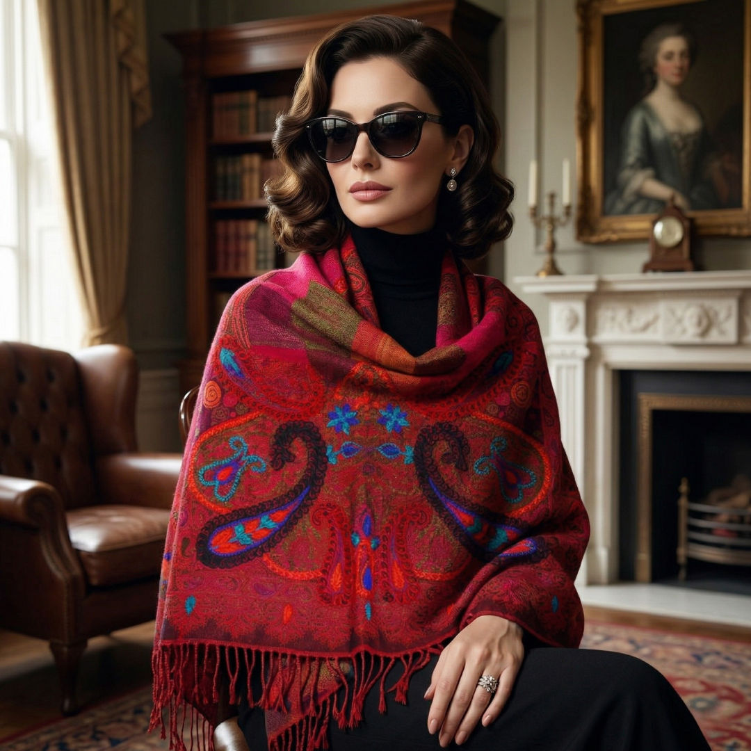 Boiled Wool Embroidery Foulard/Scarf
